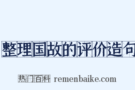 整理国故的评价造句是什么意思的图片